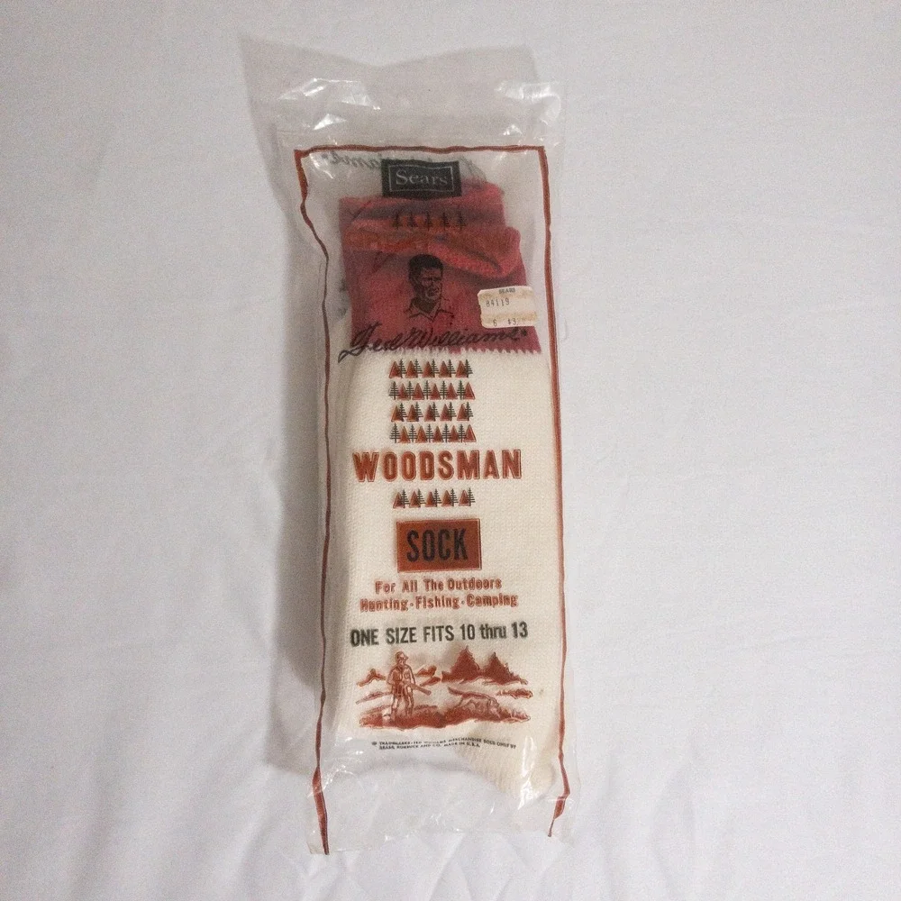 VTG Ted Williams Woodsman Orlon Blend Socks Mens‎ Size 10-13 USA Hunt Fish Camp